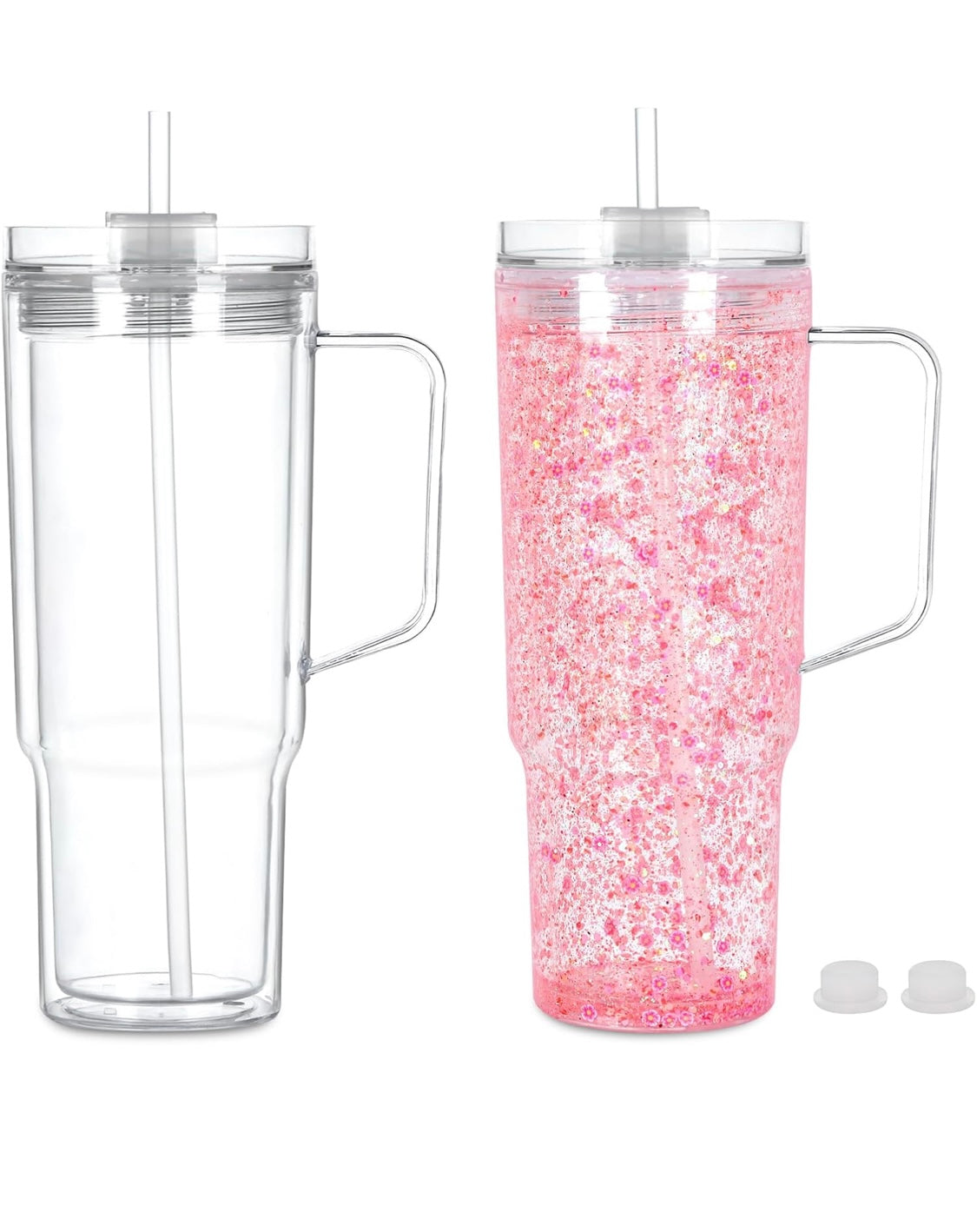 40 Oz Acrylic Snowglobe Tumbler with Handle